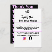 名前をカスタムするパーソナライズされたモノグラム名刺 サンキューカード (正面/裏面)