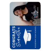 名前をカスタムするパーソナライズされた卒業写真 マグネット (縦)