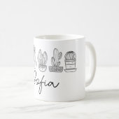 名前をカスタムするパーソナライズされた吸汁性 コーヒーマグカップ (正面右)