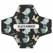 名前をカスタムするパーソナライズされた恐竜 サッカーボール (フラット)