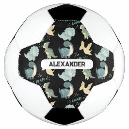 名前をカスタムするパーソナライズされた恐竜 サッカーボール