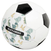 名前をカスタムするパーソナライズされた恐竜 サッカーボール (3/4)