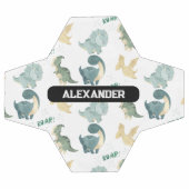 名前をカスタムするパーソナライズされた恐竜 サッカーボール (フラット)