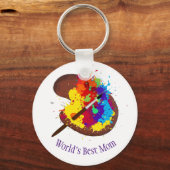 名前をカスタムするパーソナライズされた画家の画家の母 キーホルダー (正面)