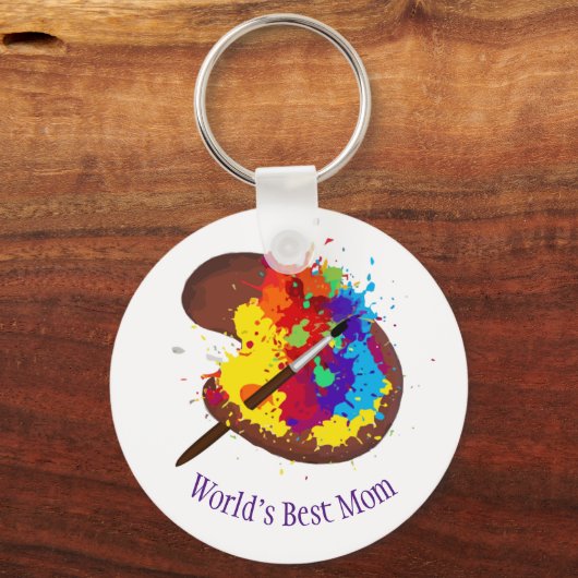 名前をカスタムするパーソナライズされた画家の画家の母 キーホルダー (正面)