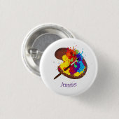 名前をカスタムするパーソナライズされた画家アート 缶バッジ (正面&裏面)