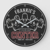 名前をカスタムするパーソナルトレーナーフィットネスセンタージム ラージ壁時計 (正面)