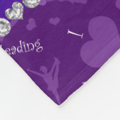 名前をカスタムするパープルアイラブチアリーティングハート フリースブランケット (角)