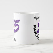 名前をカスタムするパープルグリッター55歳誕生日 ジャンボコーヒーマグカップ (正面)