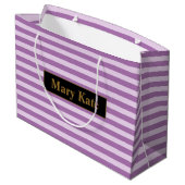 名前をカスタムするパープルストライプズ ラージペーパーバッグ (裏面アングル)