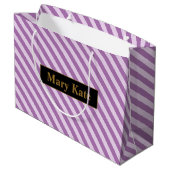 名前をカスタムするパープルストライプズ ラージペーパーバッグ (裏面アングル)