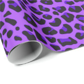 名前をカスタムするパープルヒョウホットピンクグリッター ラッピングペーパー (ロールコーナー)