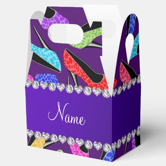 名前をカスタムするパープルレインボーヒョウハイヒール フェイバーボックス (オープン)