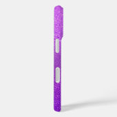 名前をカスタムするパープル&シルバーグリッター Case-Mate iPhoneケース (裏面 / 右)
