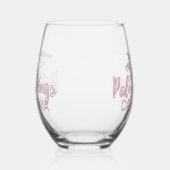 名前をカスタムするパーム春カリフォルニア ステムなしワイングラス (左)