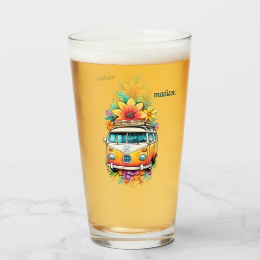 名前をカスタムするヒッパイバン タンブラーグラス (ドリンク裏面)