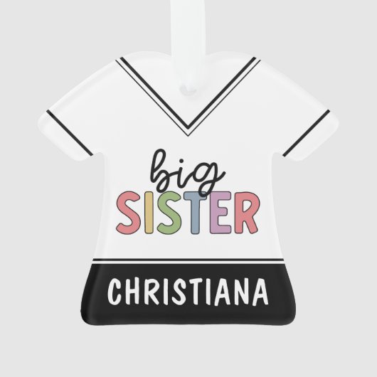 名前をカスタムするビッグシスター可愛パーソナライズされた オーナメント (裏面)