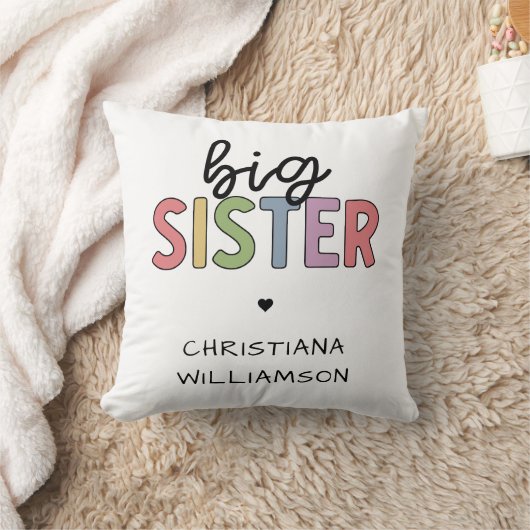 名前をカスタムするビッグシスター可愛パーソナライズされた クッション (ブランケット)