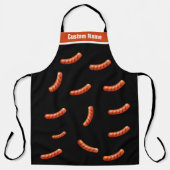 名前をカスタムするビッグホットドッグおもしろいエプロン男性へ エプロン (正面)