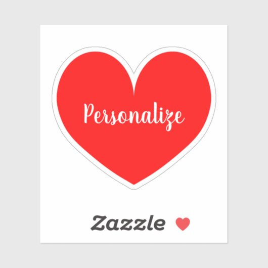 名前をカスタムするビッグ赤いハートノートデカールシール シール (シート)