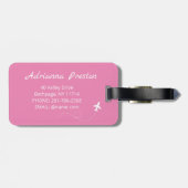 名前をカスタムするビューティフル桜さくらんぼブロッサムピンク ラゲッジタグ (裏面横)