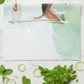 名前をカスタムするビーグルペットドッグ キッチンタオル (折り畳み)