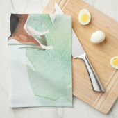 名前をカスタムするビーグルペットドッグ キッチンタオル (四つ折り)