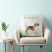 名前をカスタムするビーグルペットドッグ クッション (椅子)