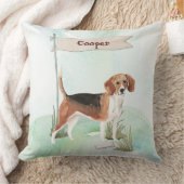 名前をカスタムするビーグルペットドッグ クッション (ブランケット)