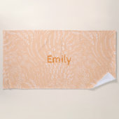 名前をカスタムするビーチタオル – シーシェル&サンゴプリント ビーチタオル (正面)