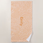 名前をカスタムするビーチタオル – シーシェル&サンゴプリント ビーチタオル (正面)