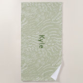 名前をカスタムするビーチタオル – シーシェル&サンゴプリント ビーチタオル (正面)