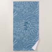 名前をカスタムするビーチタオル – シーシェル&サンゴプリント ビーチタオル (正面)