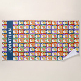 名前をカスタムするビールアポップ・アートのートビーチタオル ビーチタオル