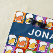 名前をカスタムするビールアポップ・アートのートビーチタオル ビーチタオル (インサイチュ)