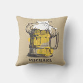 名前をカスタムするビール去勢 クッション (裏面)