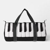 名前をカスタムするピアノ鍵 ダッフルバッグ (正面)