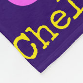 名前をカスタムするピクセルゲーミングピンク紫色の黄色の女の子 フリースブランケット (角)