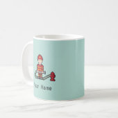 名前をカスタムするピクセル消防士 コーヒーマグカップ (正面左)