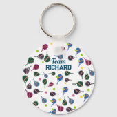 名前をカスタムするピクレボールスポーツチームカラフル キーホルダー (裏面)
