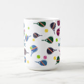 名前をカスタムするピクレボールスポーツチームカラフル コーヒーマグカップ (中央)