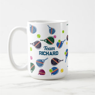 名前をカスタムするピクレボールスポーツチームカラフル コーヒーマグカップ
