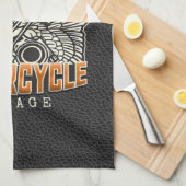 名前をカスタムするピスタンスウィングズオートバイバイクもしくは自転車に乗る人ガレージ キッチンタオル (四つ折り)