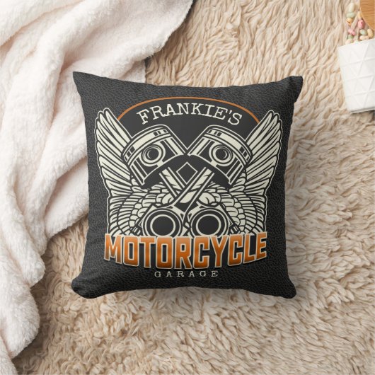 名前をカスタムするピスタンスウィングズオートバイバイクもしくは自転車に乗る人ガレージ クッション (ブランケット)