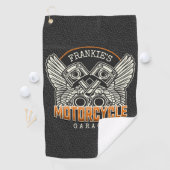 名前をカスタムするピスタンスウィングズオートバイバイクもしくは自転車に乗る人ガレージ ゴルフタオル (インサイチュ)