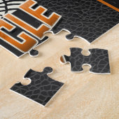 名前をカスタムするピスタンスウィングズオートバイバイクもしくは自転車に乗る人ガレージ ジグソーパズル (側面)