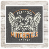 名前をカスタムするピスタンスウィングズオートバイバイクもしくは自転車に乗る人ガレージ スタンダードカクテルナプキン