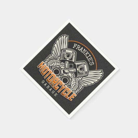 名前をカスタムするピスタンスウィングズオートバイバイクもしくは自転車に乗る人ガレージ スタンダードカクテルナプキン (角)