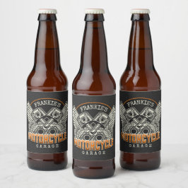 名前をカスタムするピスタンスウィングズオートバイバイクもしくは自転車に乗る人ガレージ ビールラベル