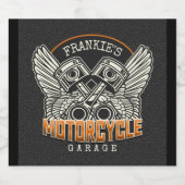 名前をカスタムするピスタンスウィングズオートバイバイクもしくは自転車に乗る人ガレージ ビールラベル (シングルラベル)